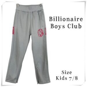 BILLIONAIRE Boys Club Large Logos Ankle Zip Track Pants in Gray
